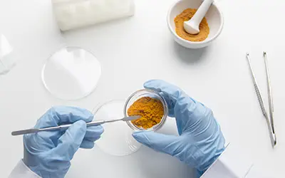 quality control scientist hands